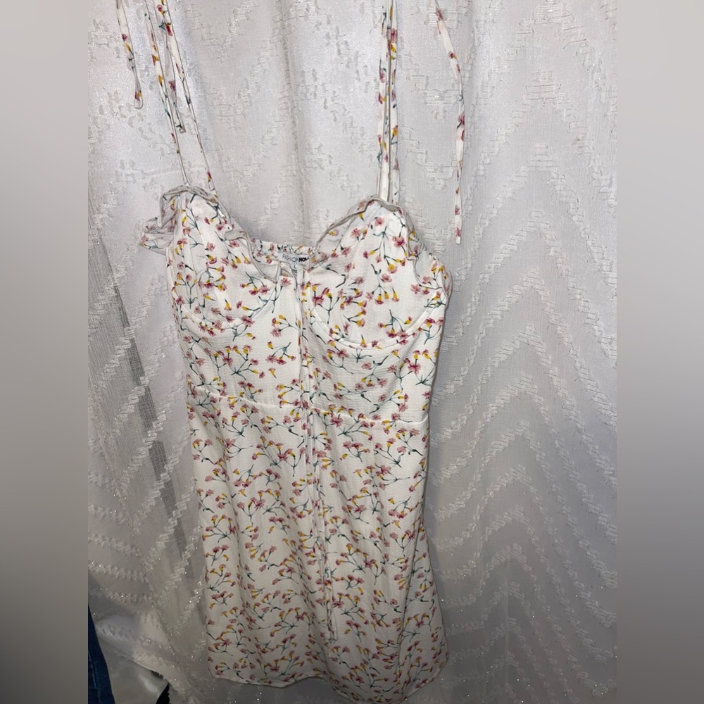 FashionNova White Floral Dress